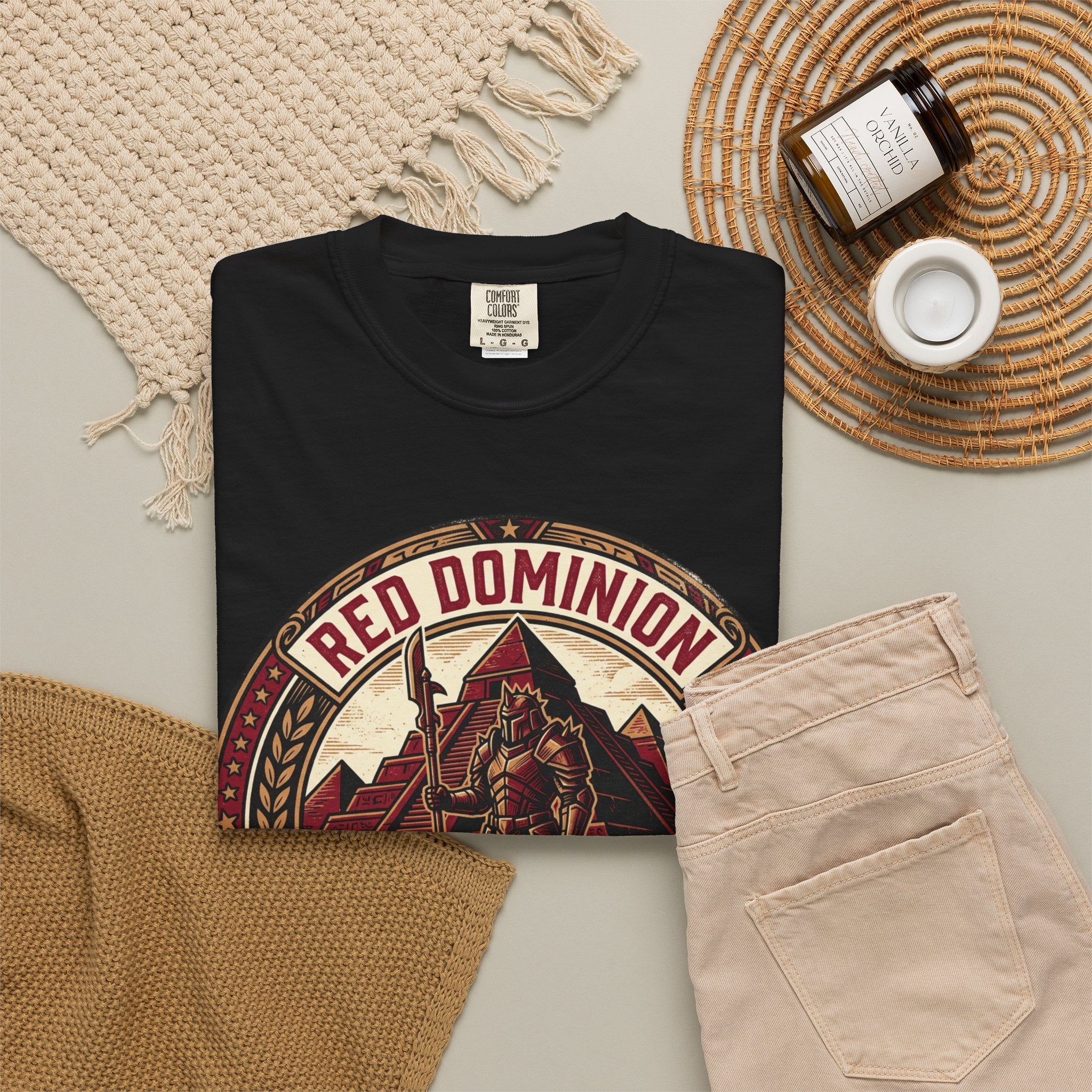 Power Runs Black PRB Red Dominion 'Right Side' Graphic T-Shirt by Printify