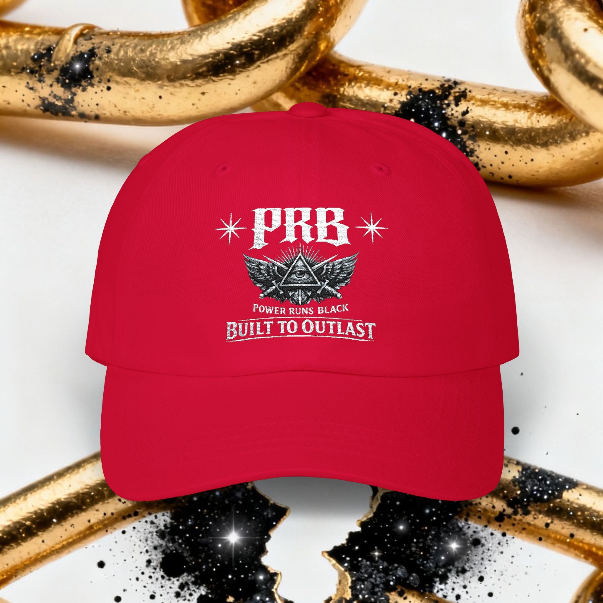 PRB Dad Cap — Vintage Crest Embroidered Baseball Hat by Printify