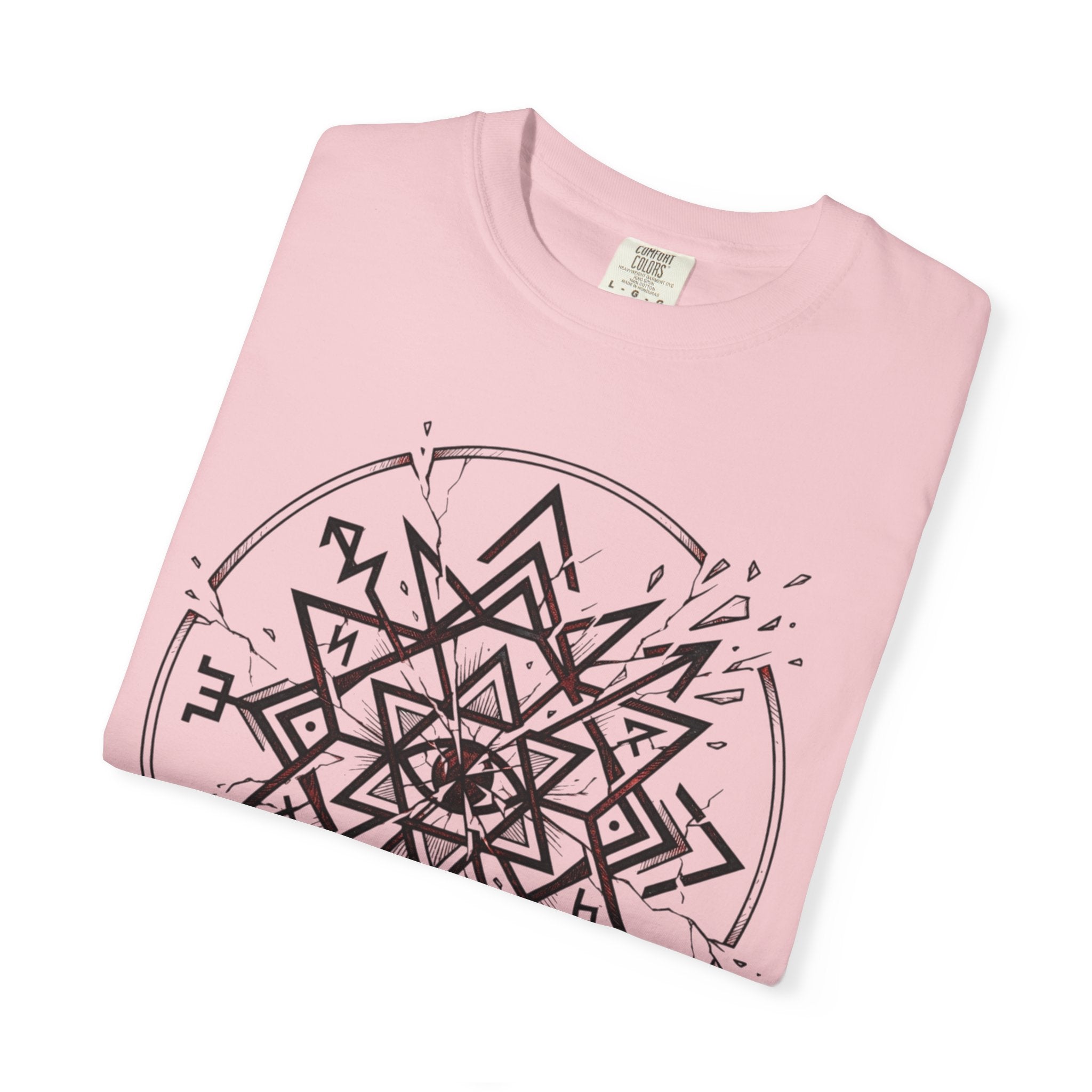 Power Runs Black PRB Eryx Tal Geometric Mandala T-Shirt — Symmetric Star Graphic Tee by Power Runs Black