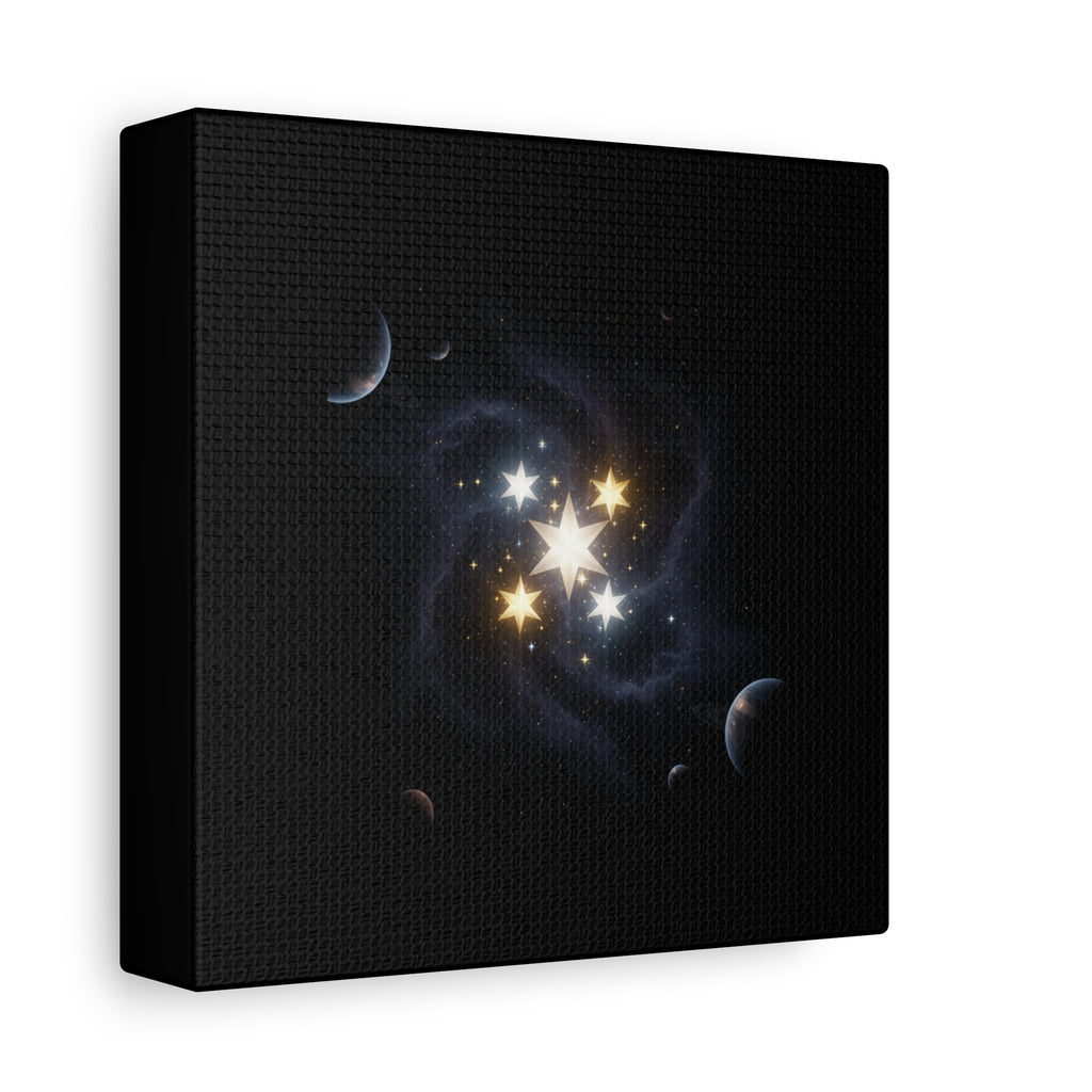 Power Runs Black PRB Glowing Star Constellation Canvas by Power Runs Black