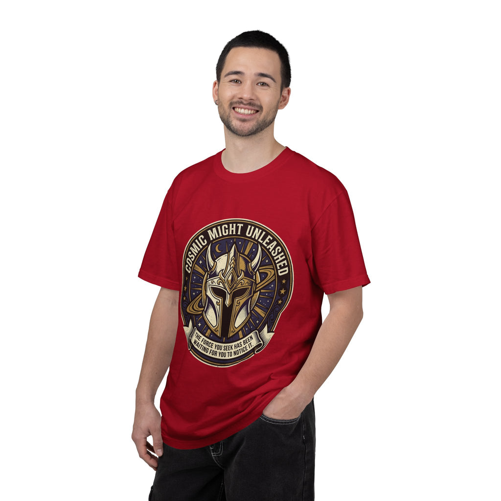 PRB Starforged Flex Cosmic Might Unleashed T-Shirt — Mythic Helmet Graphic Tee by Power Runs Black
