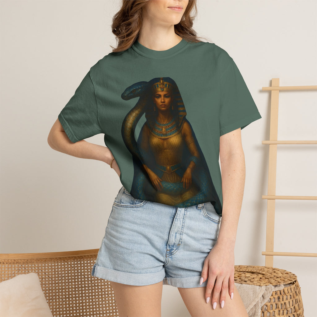 PRB Egyptian Goddess with Snake T-Shirt | Pharaoh Serpent Art Tee by Power Runs Black