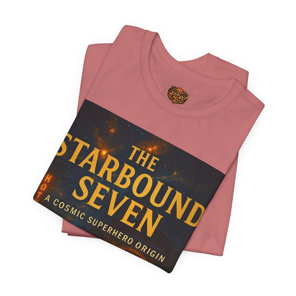 Power Runs Black PRB The Starbound Seven Tee – Retro Cosmic Superhero Poster Shirt by Power Runs Black