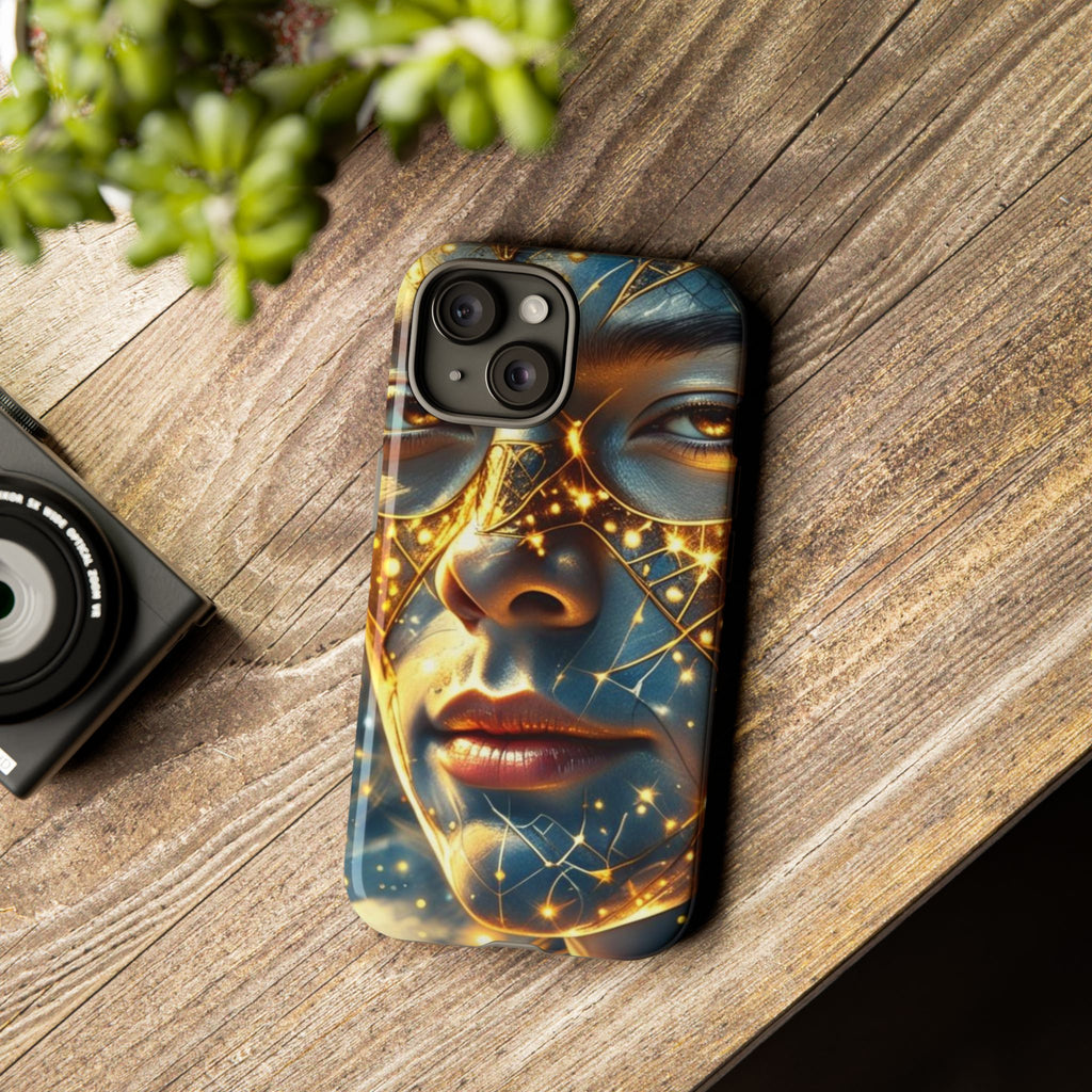 PRB Galactic Portrait Tough Case | Cosmic Face Phone Case, Starry Nebula Design by Printify