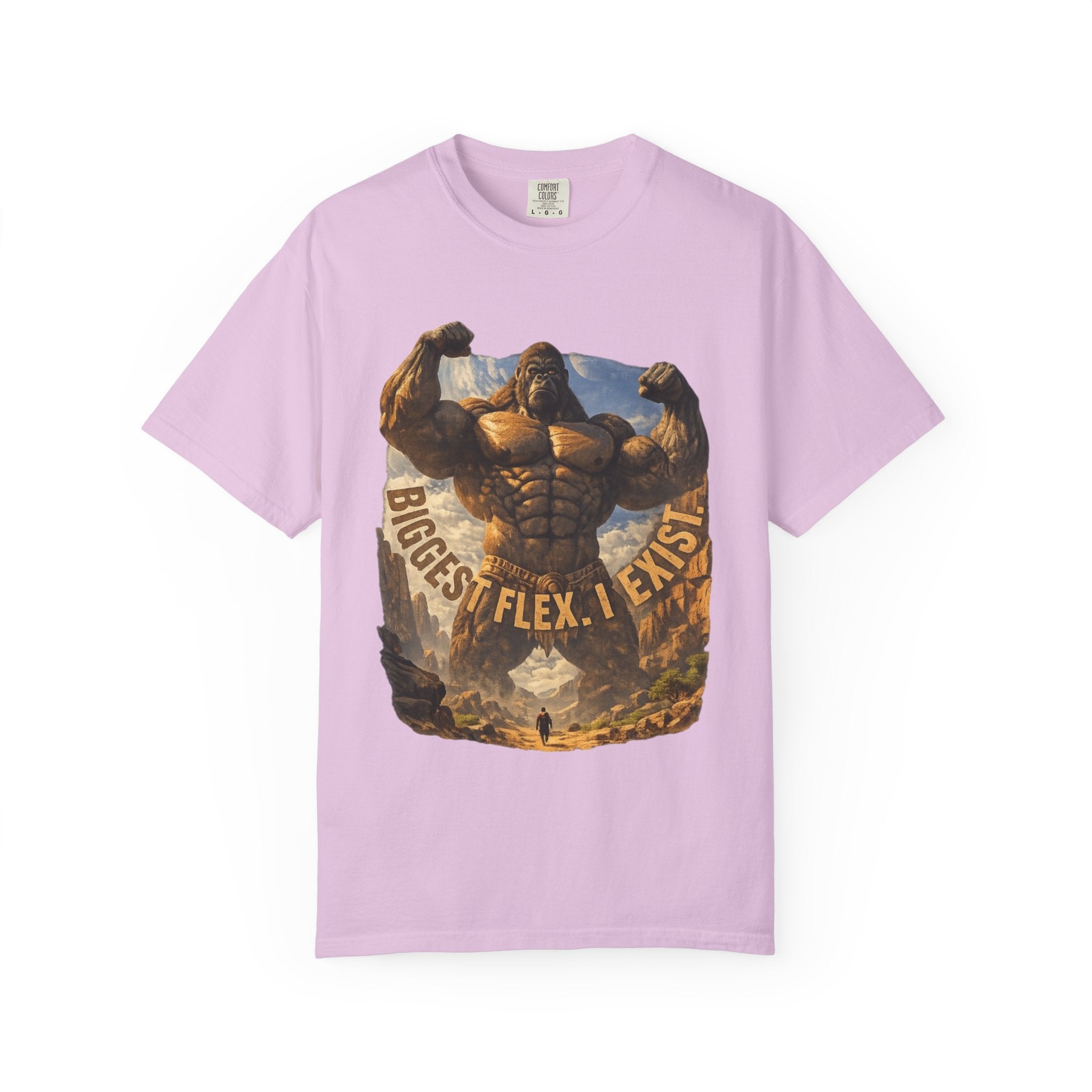 PRB Biggest Flex I Exist T-Shirt — Funny Muscle Gorilla Graphic Tee by Power Runs Black