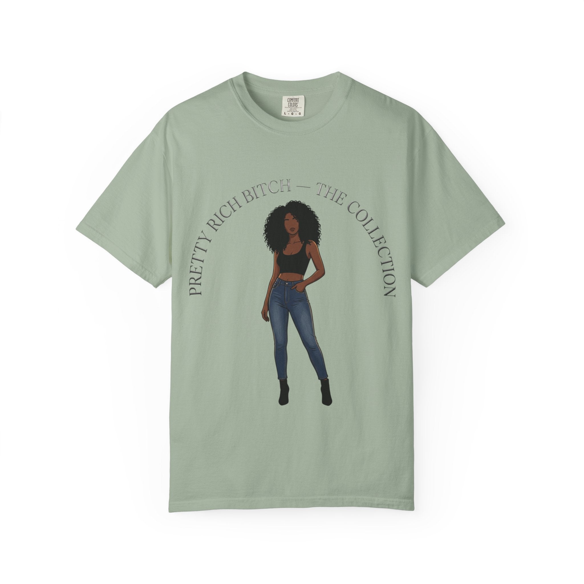 Pretty Rich Bitch The Collection by PRB Graphic Tee (Afro Curly Woman) by Power Runs Black