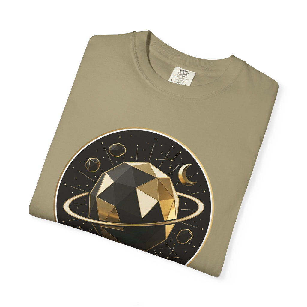 PRB Cosmos Geometric Planet T-Shirt by Power Runs Black