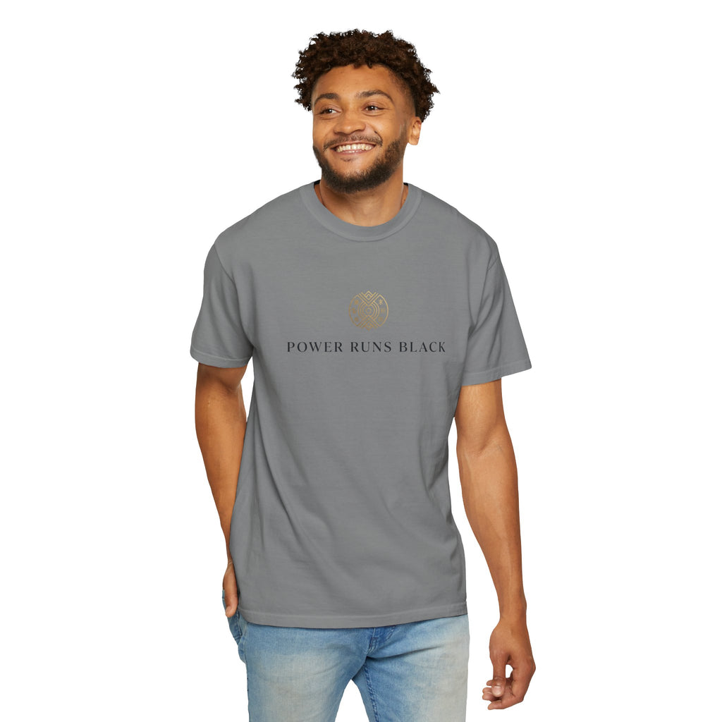 Power Runs Black PRB Graphic T-Shirt — Minimal Emblem Tee by Power Runs Black