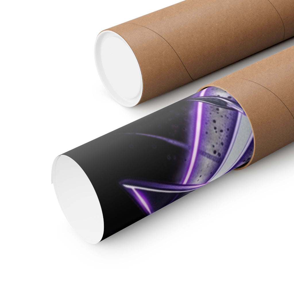 Power Runs Black Purple Energy Shield Matte Poster by Power Runs Black