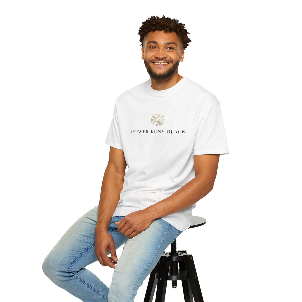 Power Runs Black PRB Graphic T-Shirt — Minimal Emblem Tee by Power Runs Black