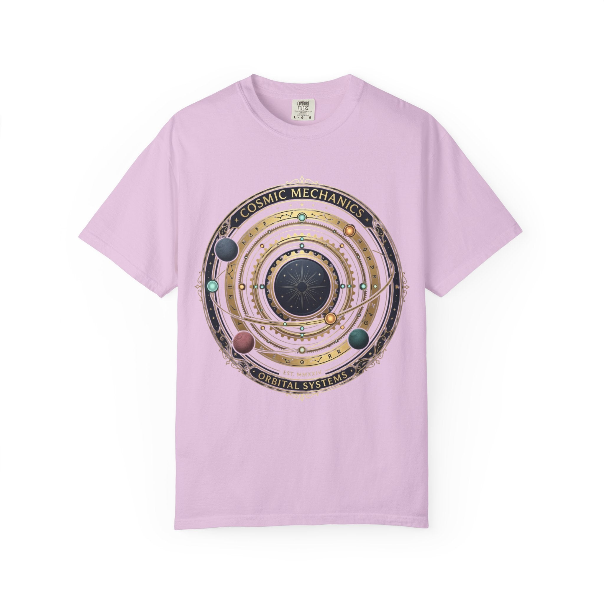 PRB Cosmic Mechanics Solar System Graphic T-Shirt | Planetary Orbit Tee by Printify