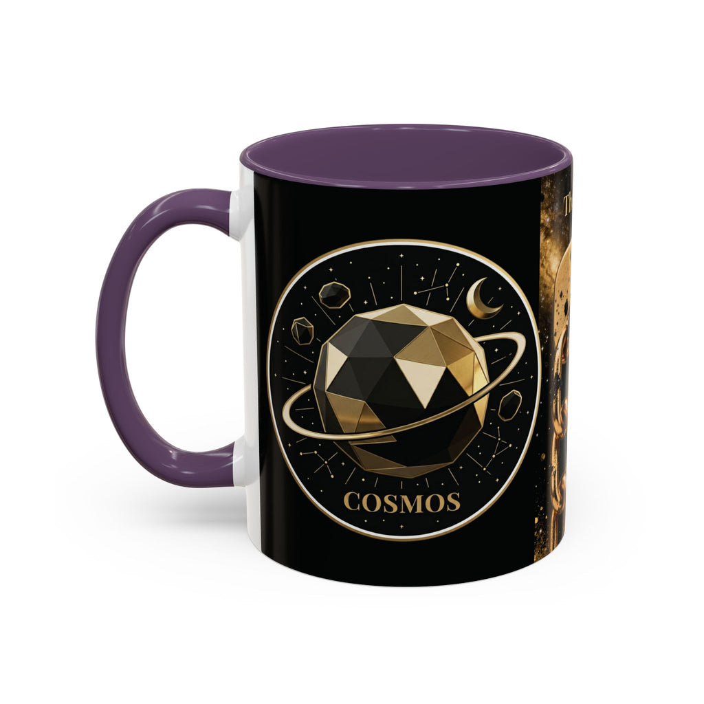 PRB Gold Cosmos Design Accent Coffee Mug | The Break, Planet Illustration by Printify
