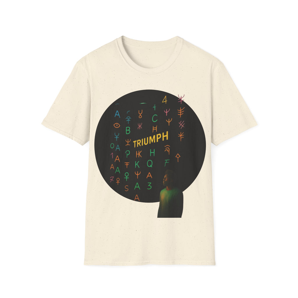 PRB Triumph Afro Hair Silhouette T-Shirt | Black Hair Alphabet Design by Printify