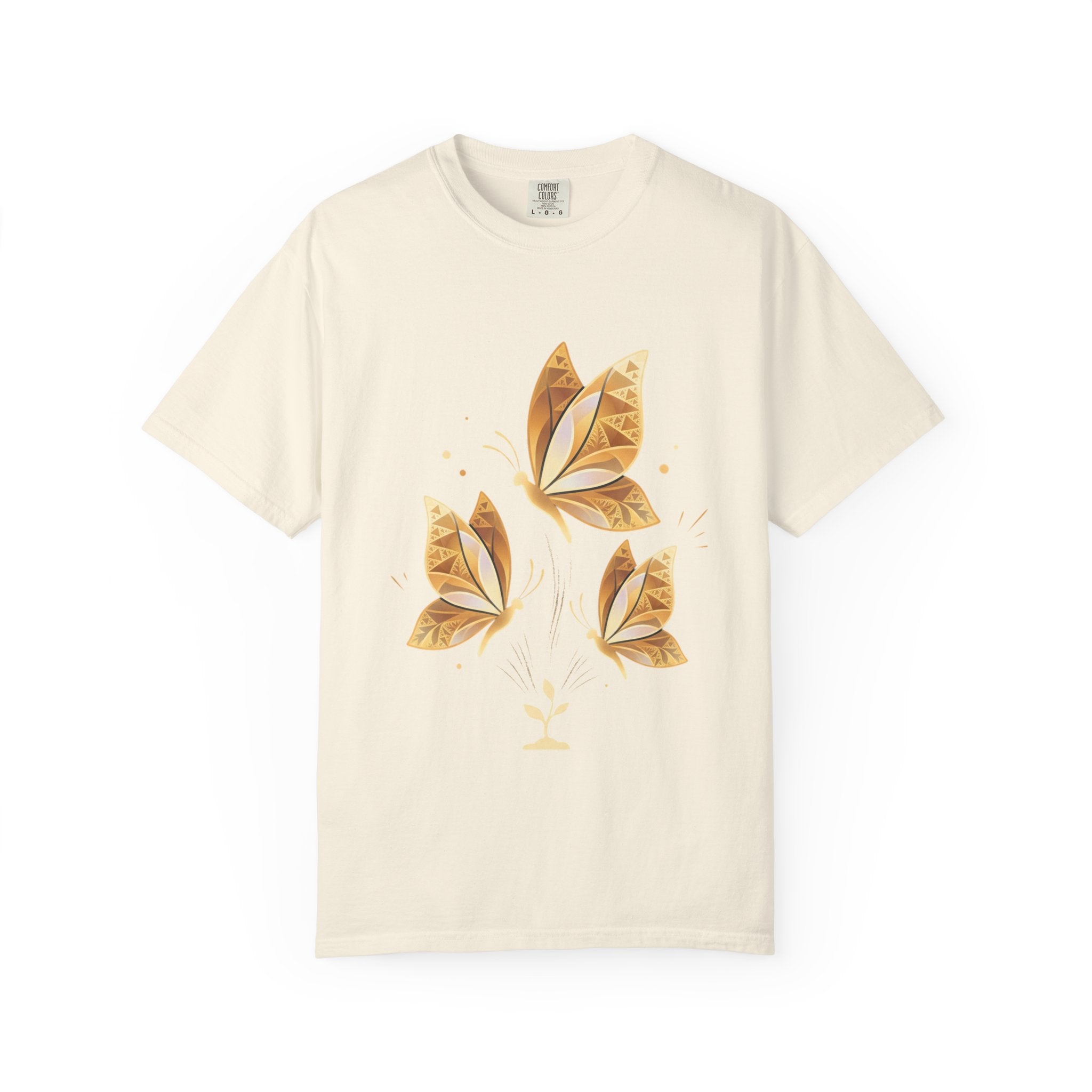 Autumn Leaf Trio T-Shirt | Vintage Garment-Dyed Fall Graphic Tee by Printify