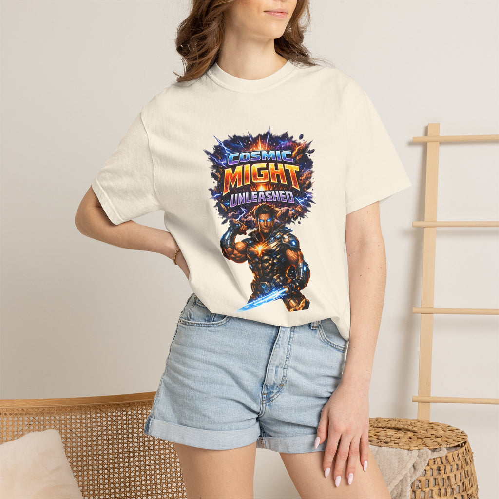 PRB Cosmic Might Unleashed T-shirt | Space Warrior Graphic Tee by Power Runs Black
