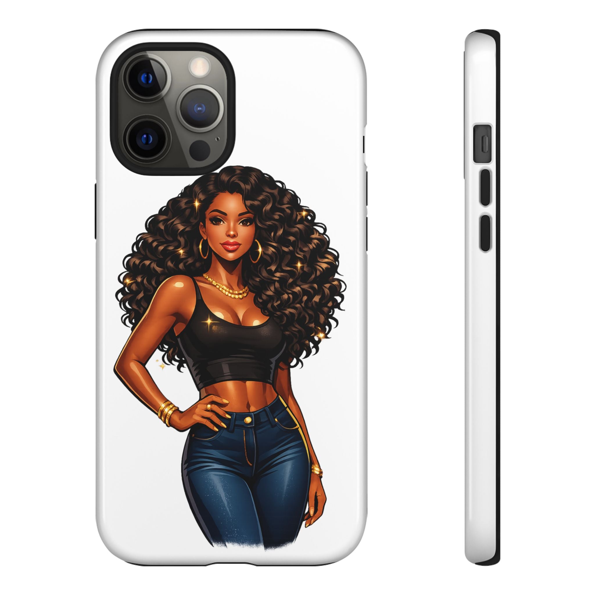 Pretty Rich Bitch by PRB Curly Hair Phone Case by Printify