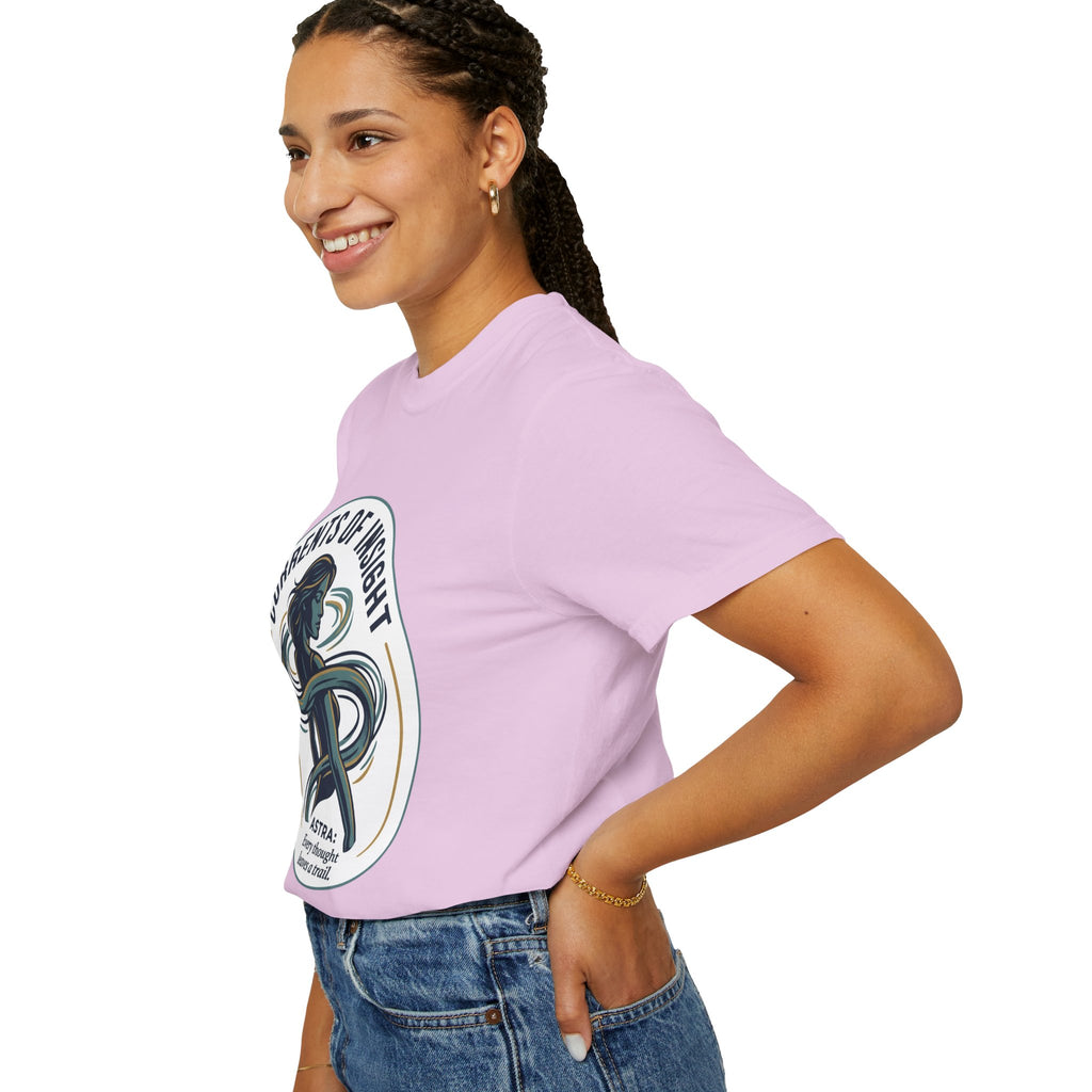Power Runs Black Currents of Insight T-Shirt — 'Astra: Every thought leaves a trail' Graphic Tee by Power Runs Black