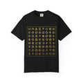 Power Runs Black PRB Symbol Grid T-Shirt — Minimal Gold Icon Graphic Tee by Printify