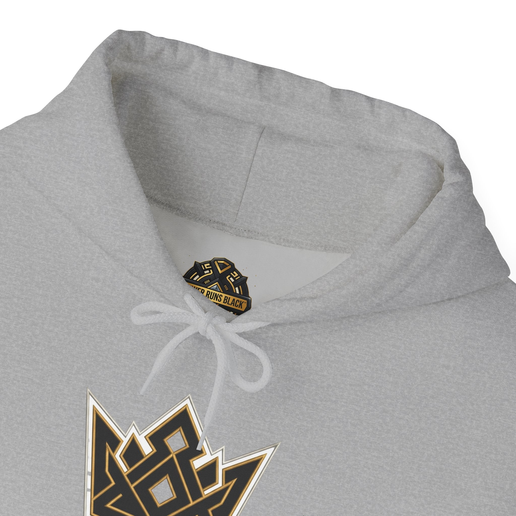 Power Runs Black PRB Logo Hoodie — Ascension State Crown Design by Printify