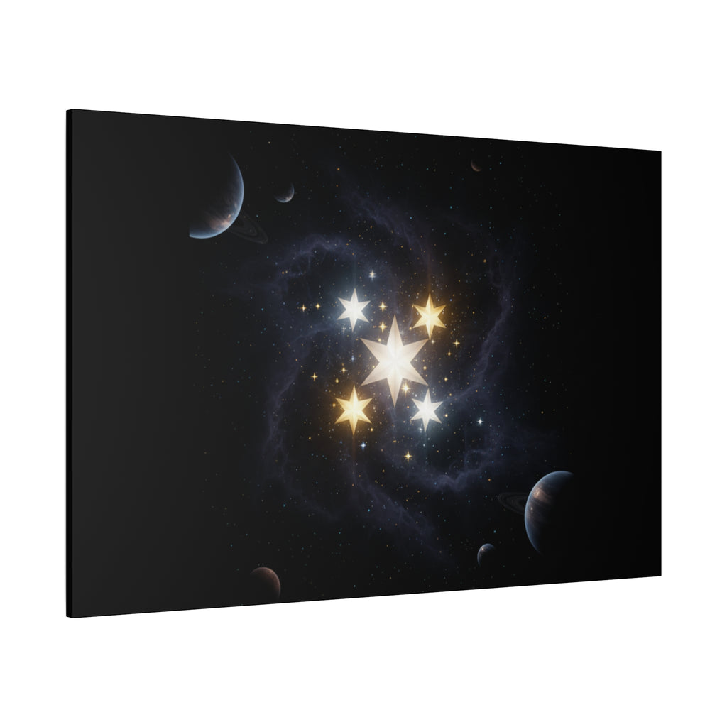 Power Runs Black PRB Glowing Star Constellation Canvas by Power Runs Black