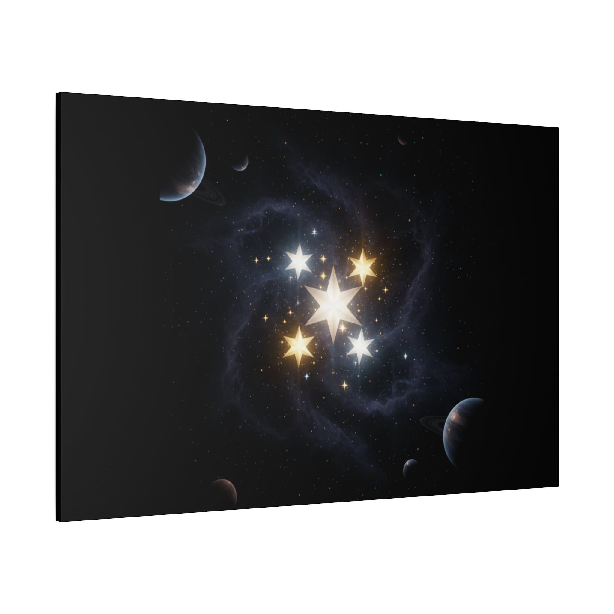 PRB Celestial Star Cluster Matte Canvas Print — Cosmic Planets Wall Art by Printify