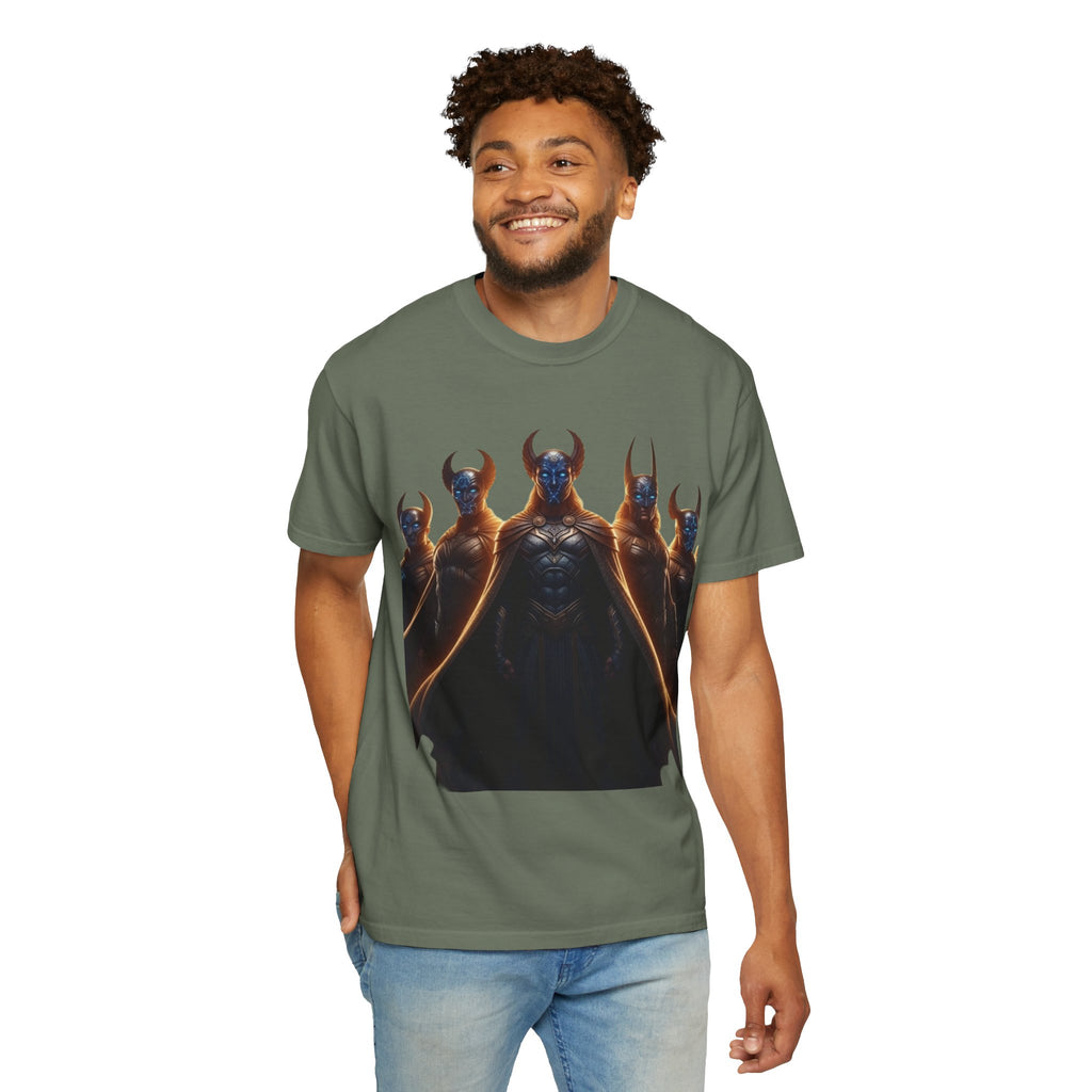Power Runs Black PRB Dark Legion Graphic T-Shirt — Horned Warriors Fantasy Tee by Power Runs Black