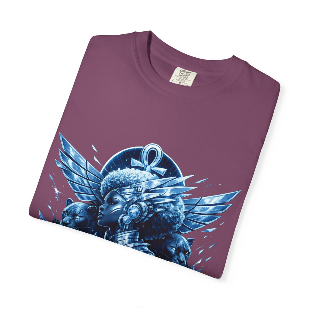Power of Black Graphic T-Shirt — Egyptian Ankh Warrior Design by Power Runs Black