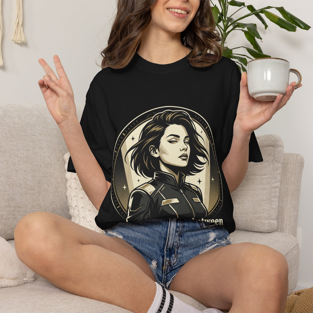 Power Runs Black Retro Space Captain Portrait T-Shirt — 'Fearless Commander' Graphic Tee by Power Runs Black