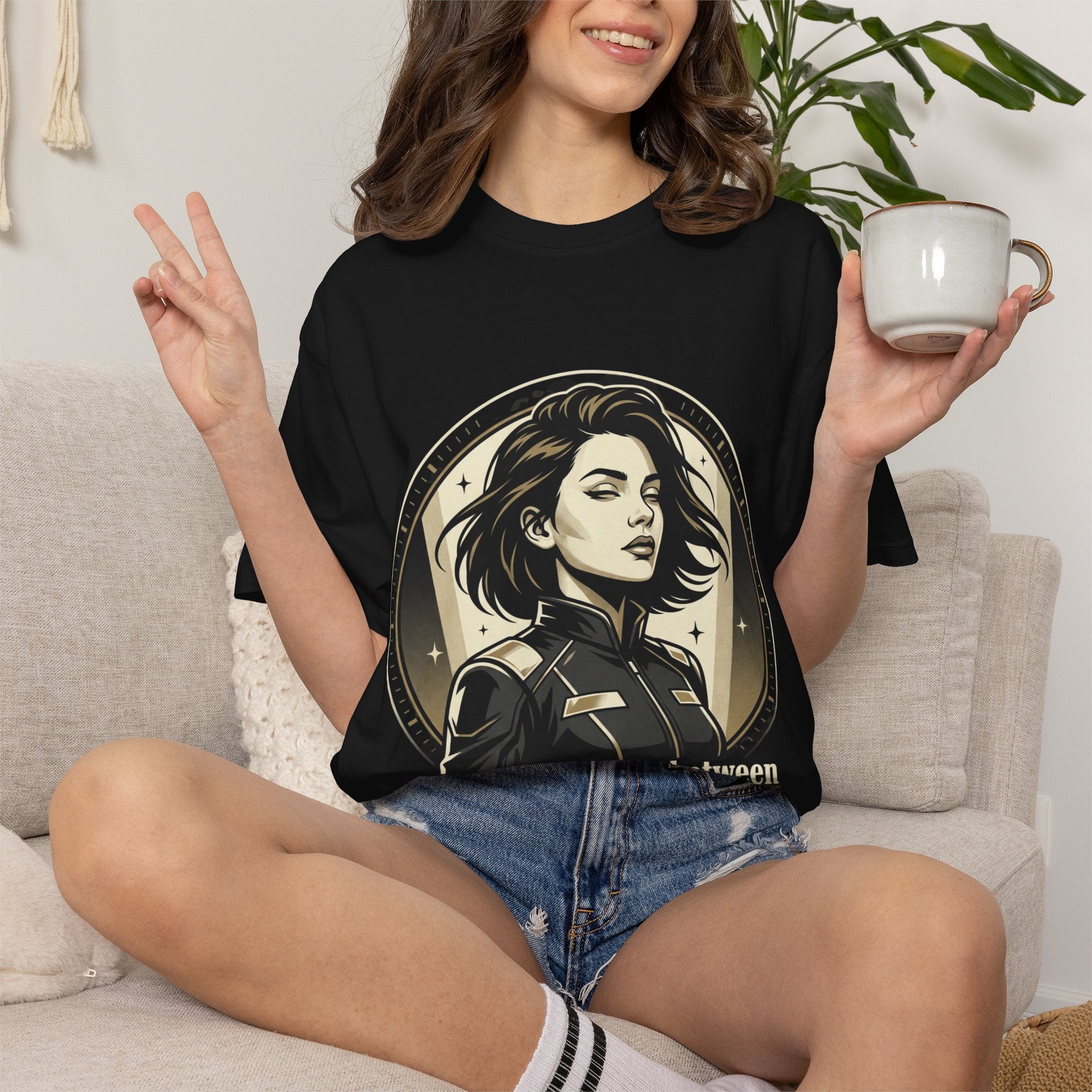 Power Runs Black Retro Space Captain Portrait T-Shirt — 'Fearless Commander' Graphic Tee by Power Runs Black