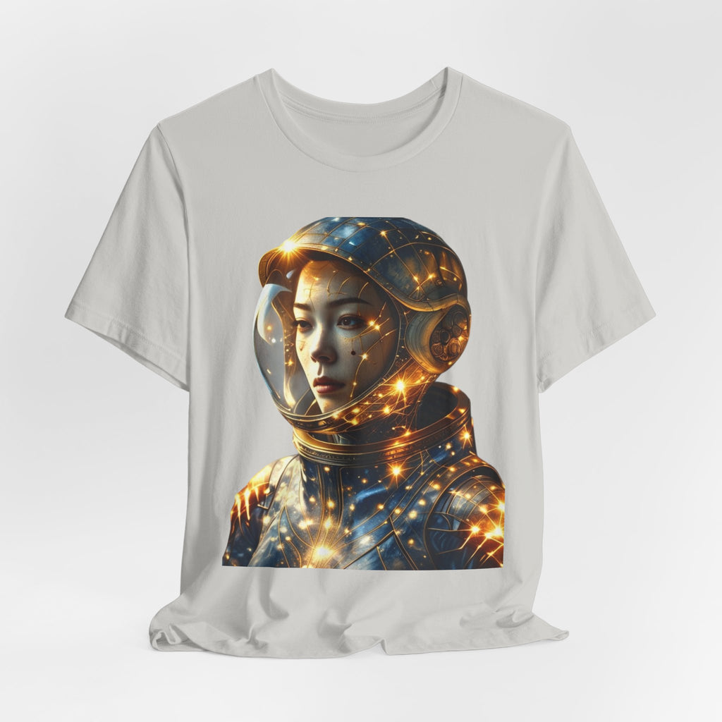 PRB Astronaut Portrait Tee — Starry Cosmic Helmet Graphic T-Shirt by Power Runs Black