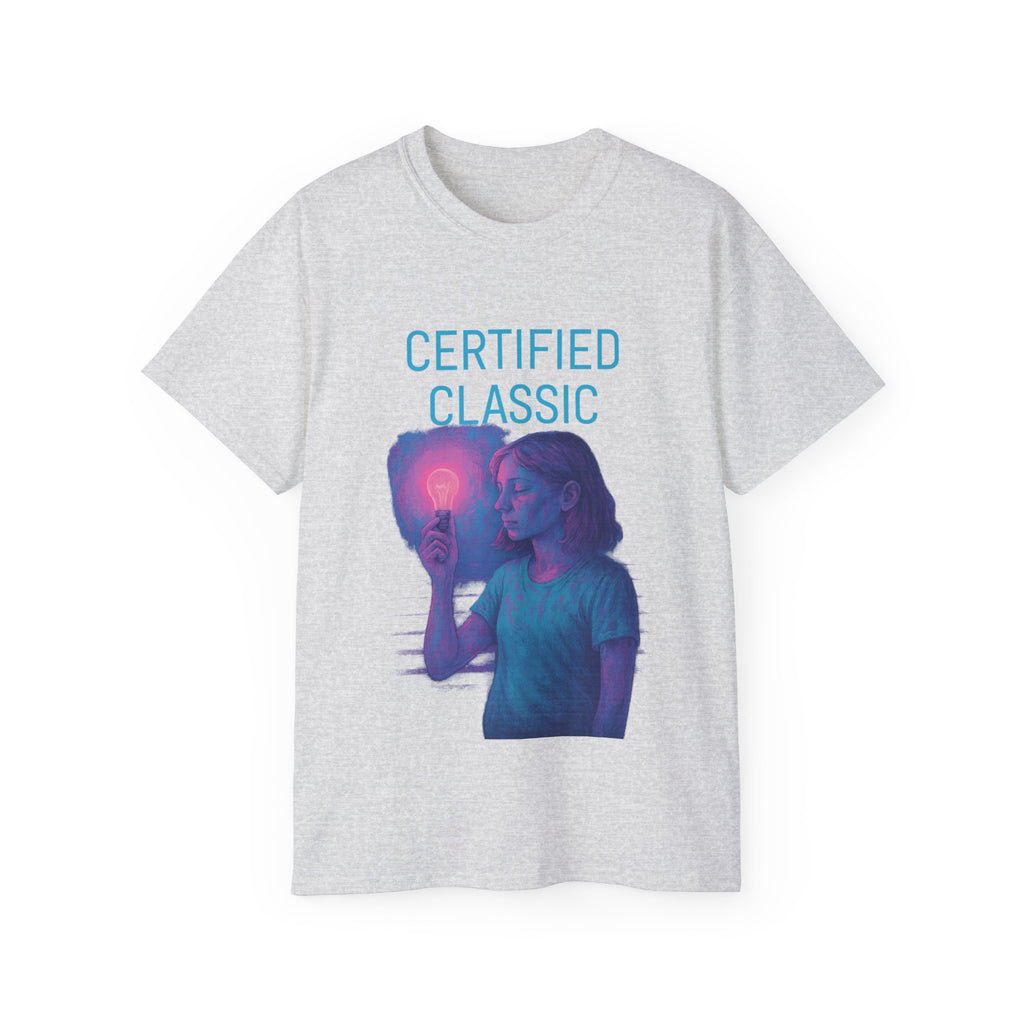 PRB Certified Classic portrait tee | Retro portrait holding light by Power Runs Black