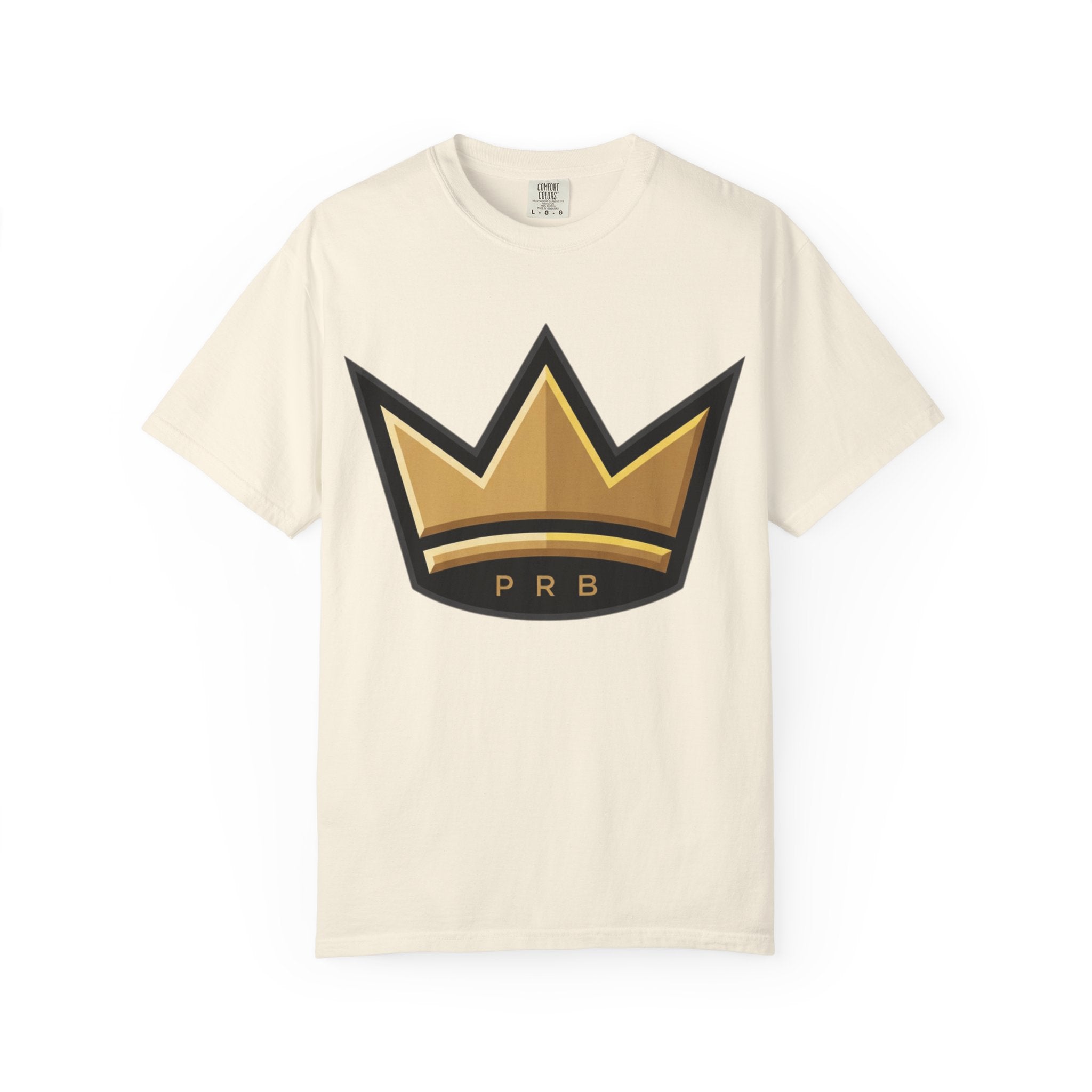 PRB Crown & Cosmos Graphic T-Shirt | Gold Royal Crest & Celestial Back by Printify
