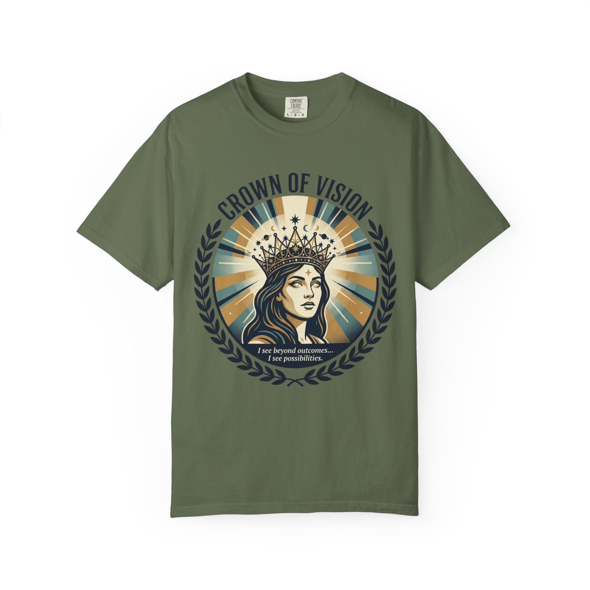 Power Runs Black Crown of Vision T-Shirt — Vintage Inspirational Graphic Tee by Printify