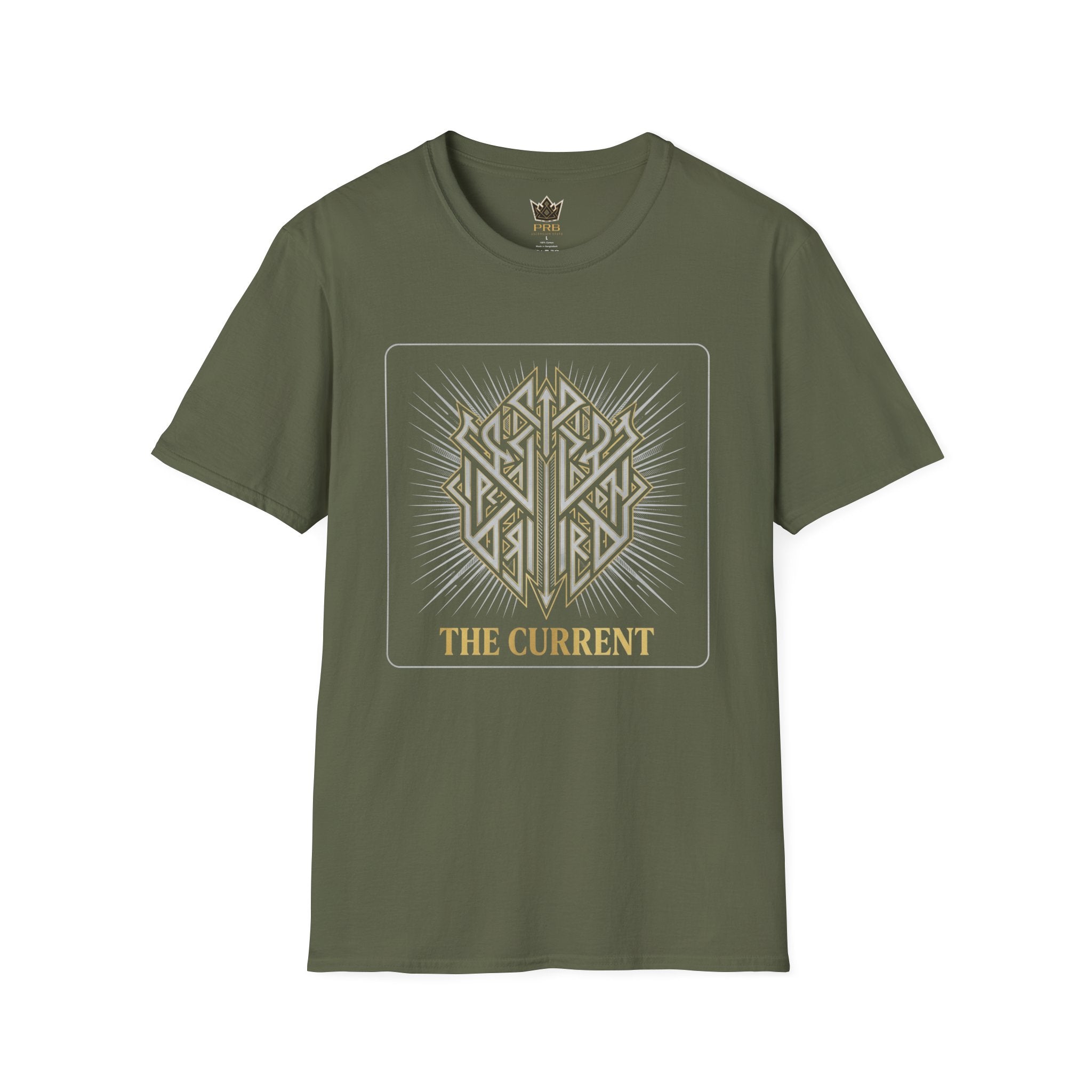 Power Runs Black PRB The Current Geometric Logo T-Shirt by Power Runs Black