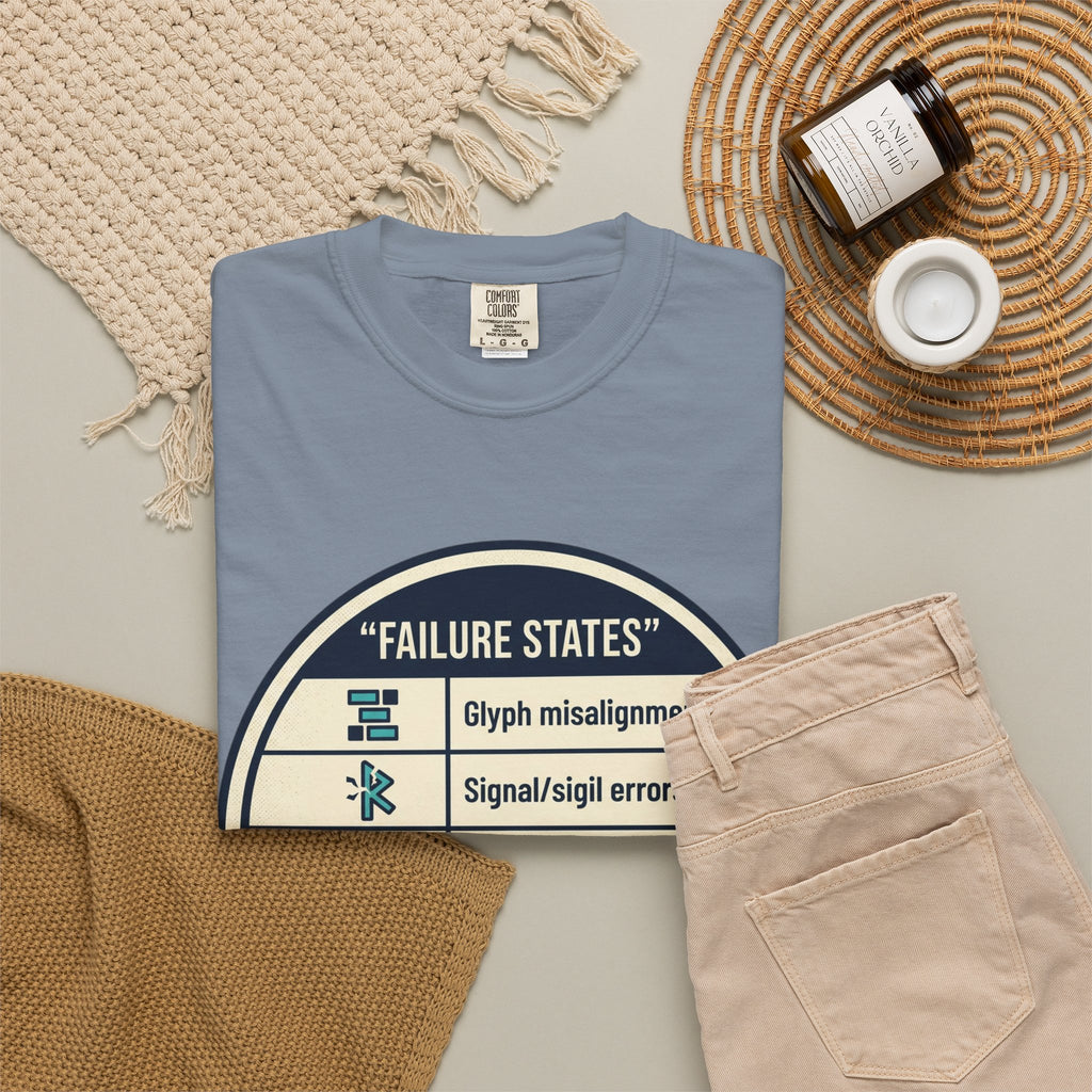 Power Runs Black PRB Failure States T-Shirt — Sci‑Fi Status Badge Graphic Tee by Printify
