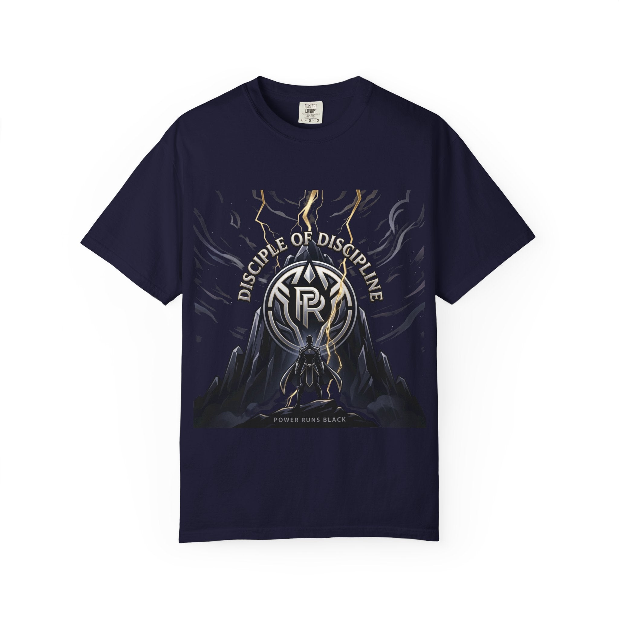 Printify PRB Disciple of Discipline logo mountain graphic T-Shirt | Crest emblem tee - T-Shirt
