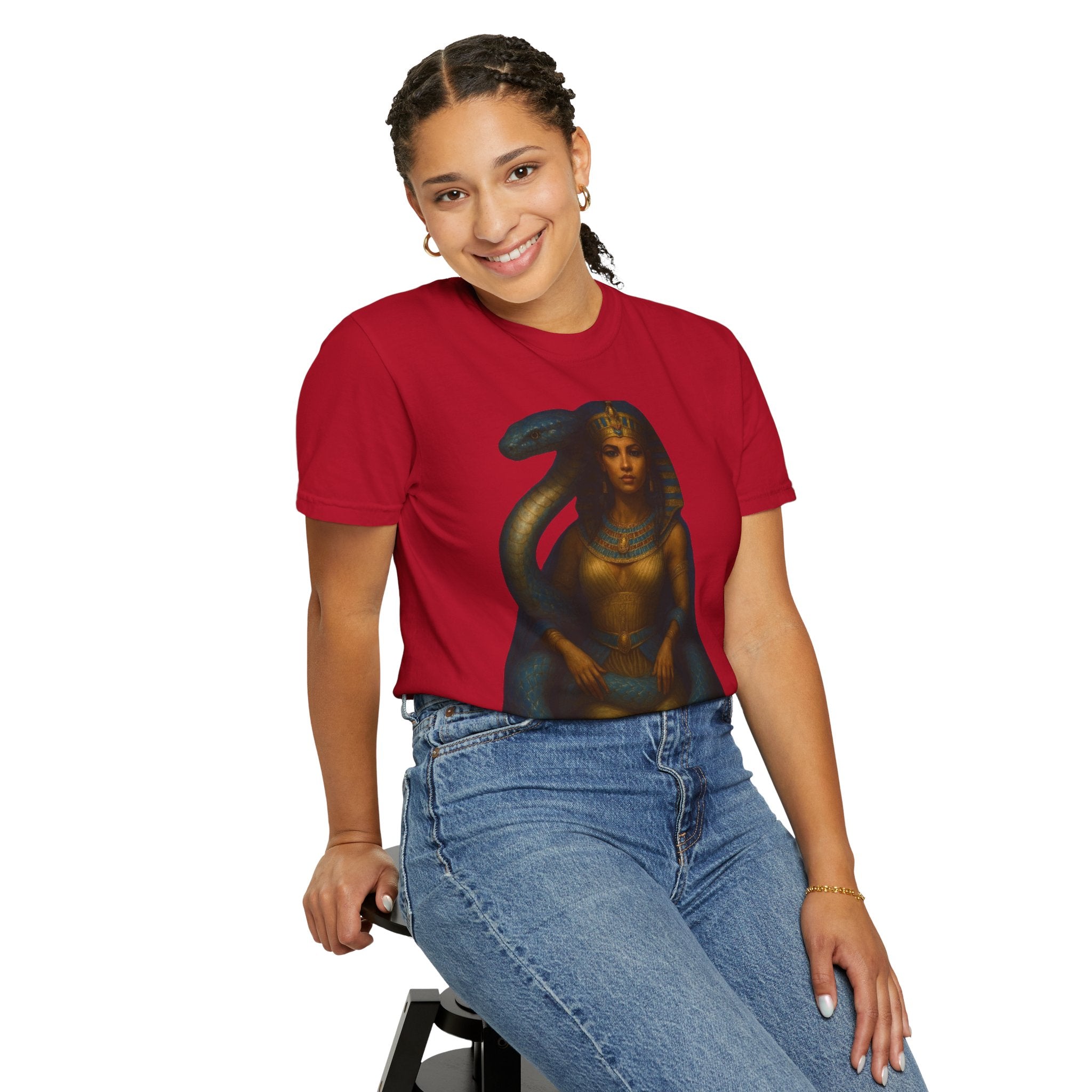 PRB Egyptian Goddess with Snake T-Shirt | Pharaoh Serpent Art Tee by Power Runs Black