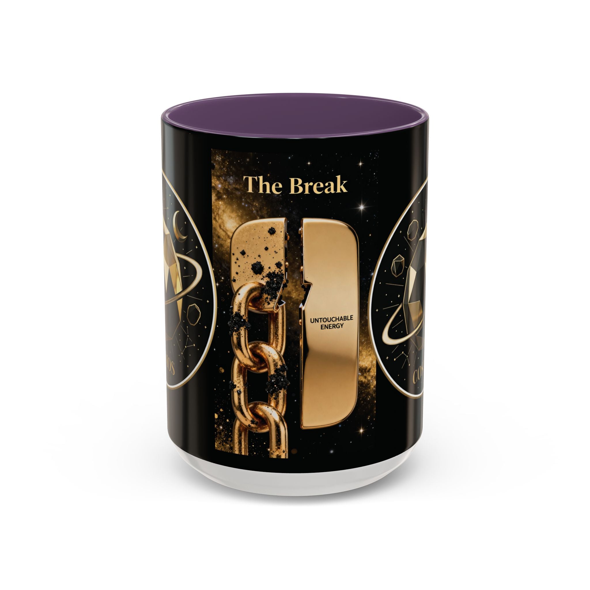 PRB Gold Cosmos Design Accent Coffee Mug | The Break, Planet Illustration by Power Runs Black