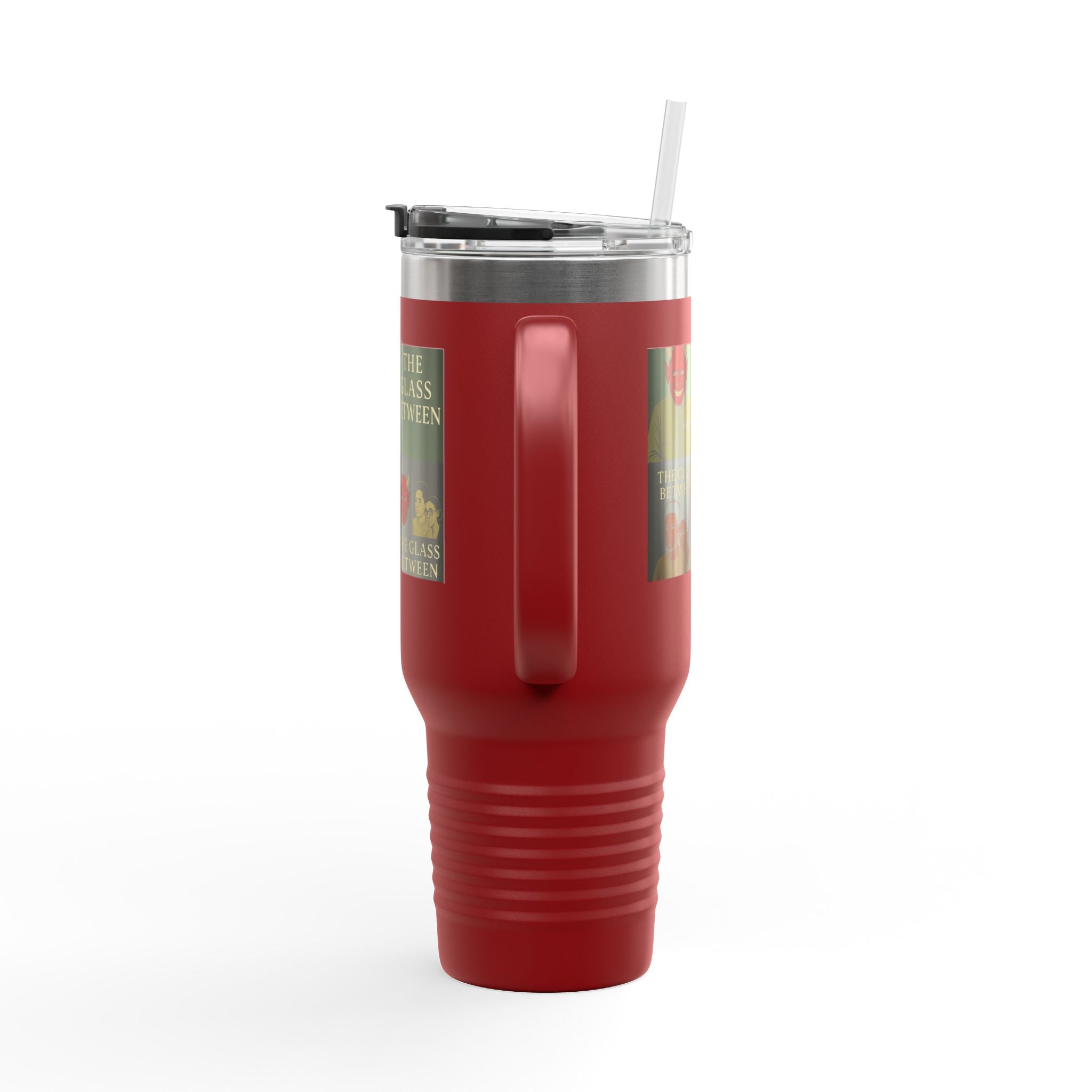 PRB The Glass Between collage travel mug | 40oz insulated tumbler by Power Runs Black
