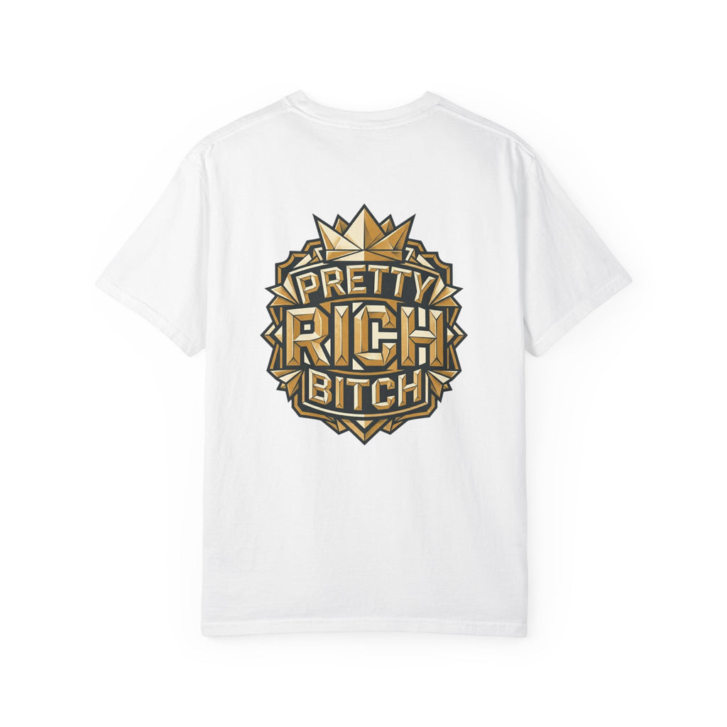 Pretty Rich Bitch The Collection by PRB T-Shirt — Bold Graphic Tee with Empowered Woman Portrait by Power Runs Black
