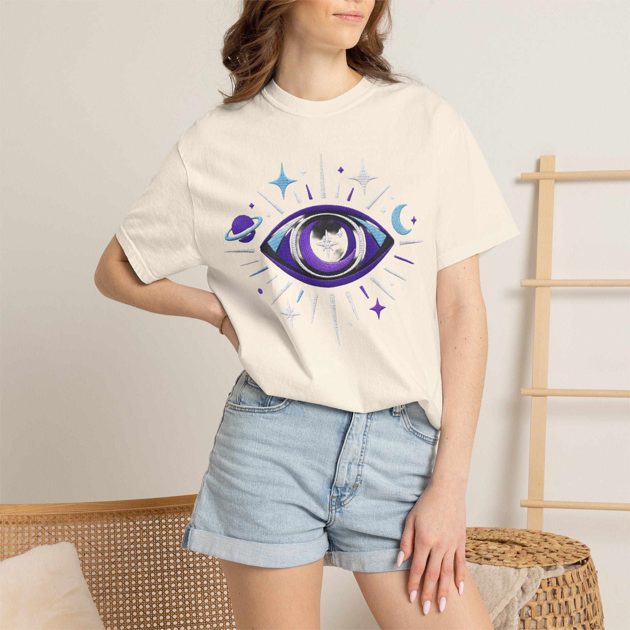 PRB Mystic All-Seeing Eye T-shirt | Cosmic Moon and Stars by Power Runs Black