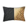 Power Runs Black PRB Lumbar Pillow — Black & Gold Geometric Embossed Design by Power Runs Black