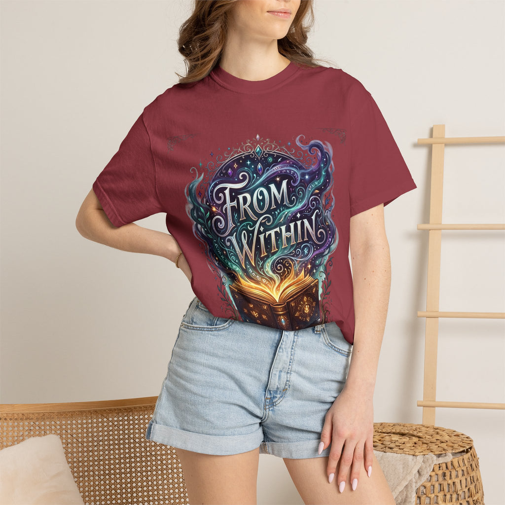 PRB From Within Magic Book T-Shirt — Fantasy Illustrated Graphic Tee by Power Runs Black