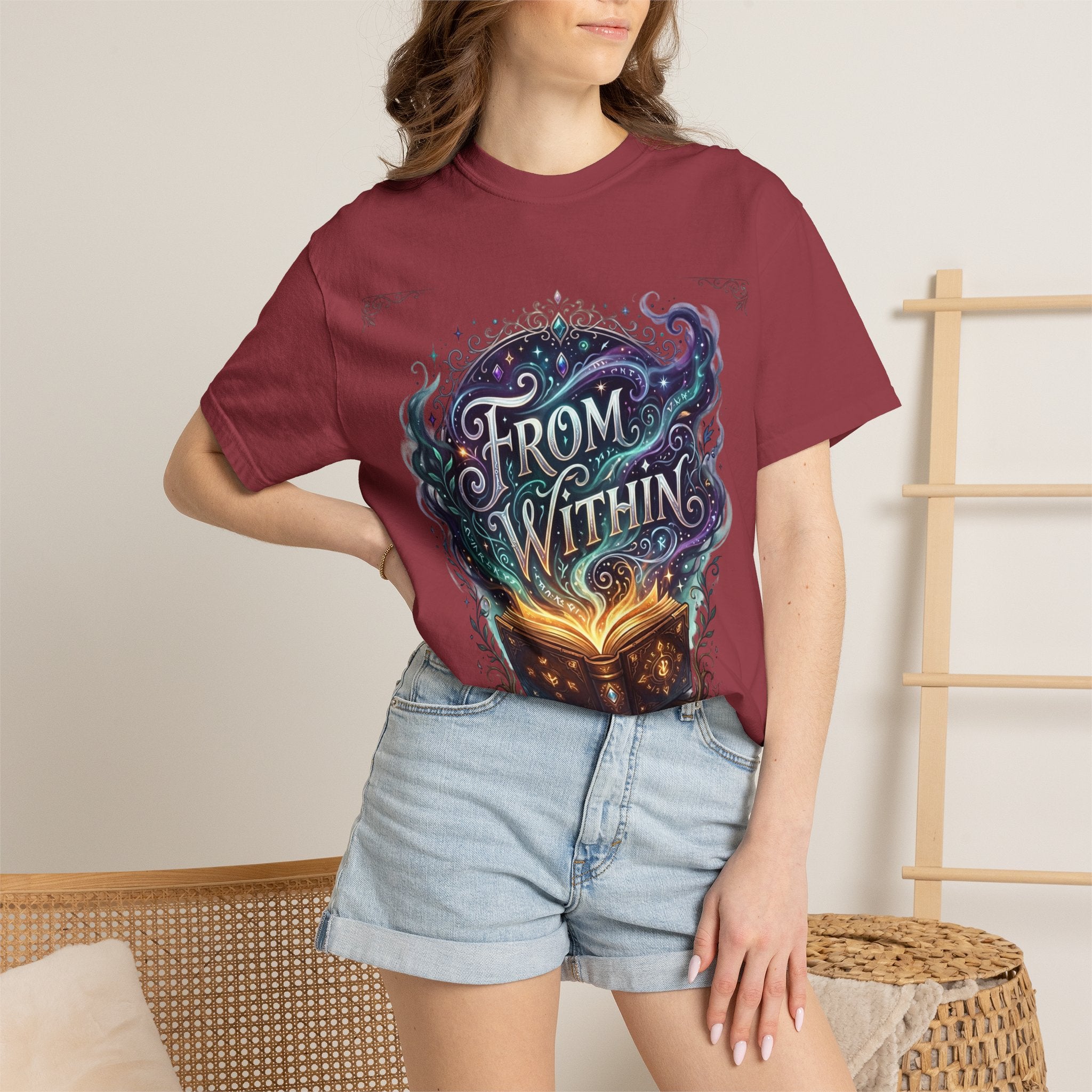 PRB From Within Magic Book T-Shirt — Fantasy Illustrated Graphic Tee by Power Runs Black