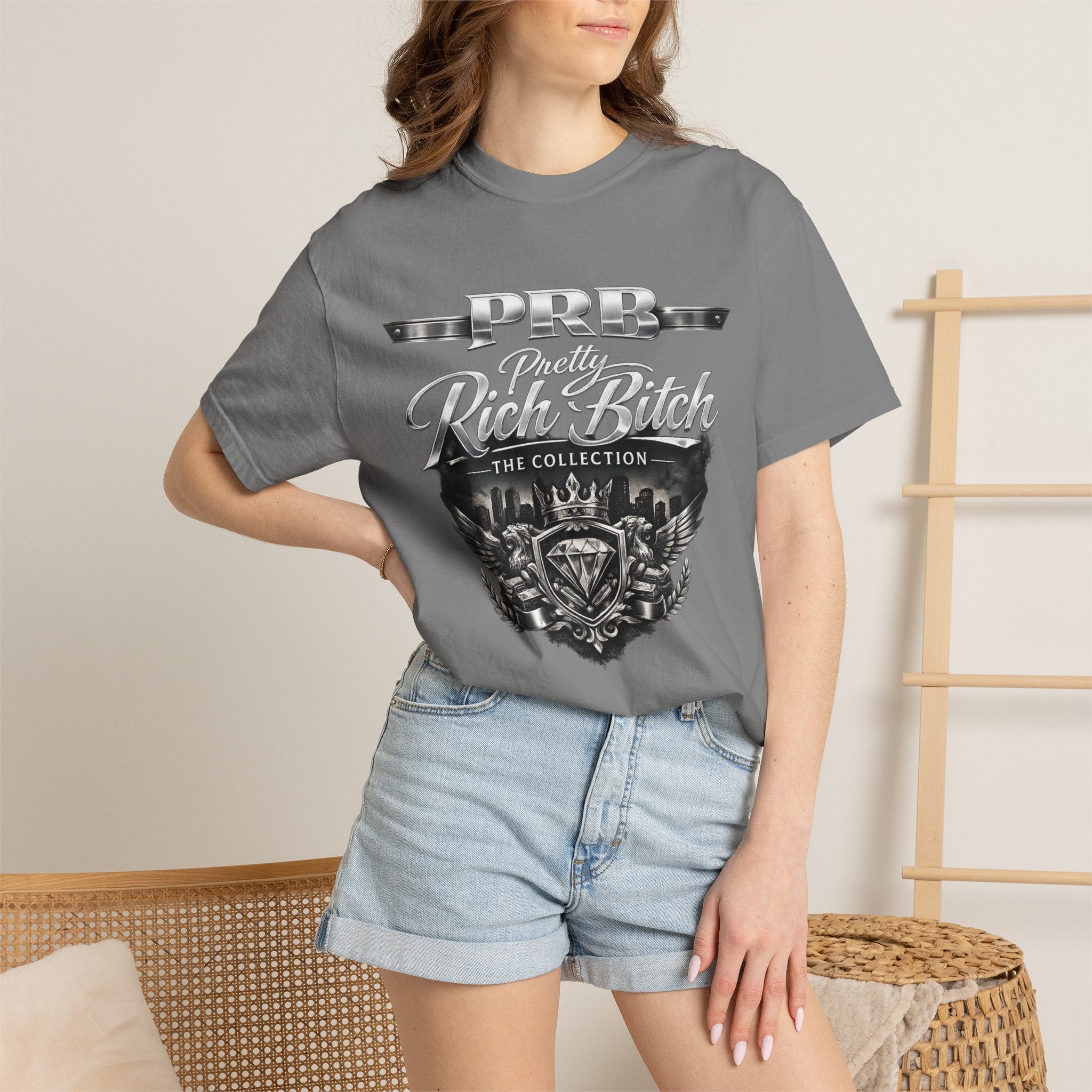 PRB Rebel Biker Crest T-Shirt | Vintage Motorcycle Emblem Tee by Power Runs Black