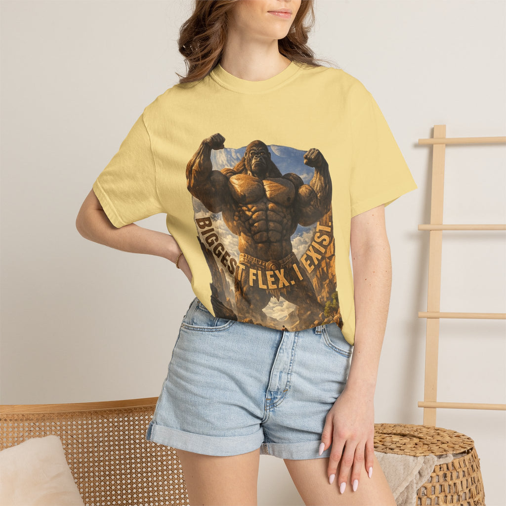 PRB Biggest Flex I Exist T-Shirt — Funny Muscle Gorilla Graphic Tee by Power Runs Black