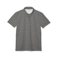 PRB Houndstooth Polo Shirt — Classic Black & White Patterned Golf Polo by Power Runs Black