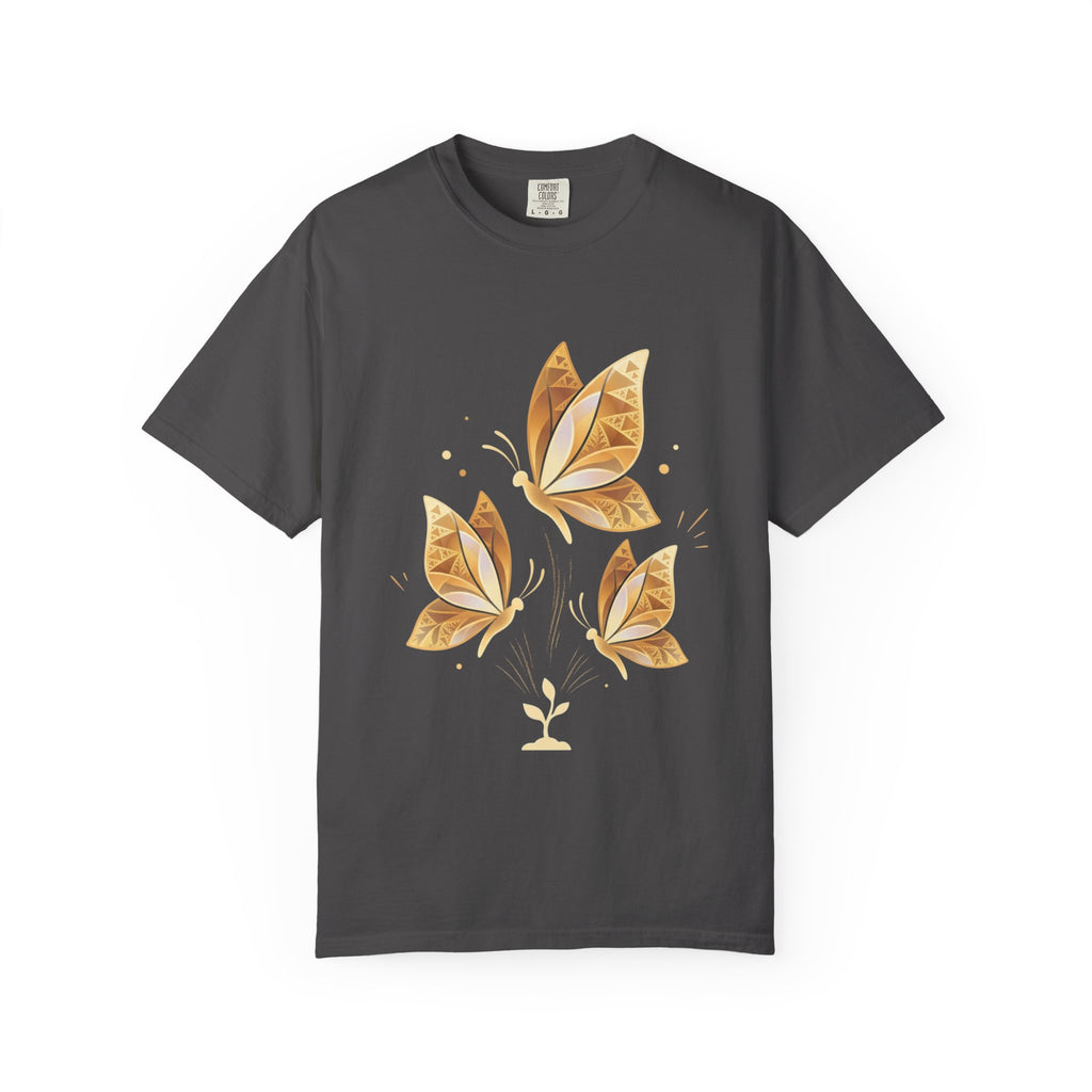 Autumn Leaf Trio T-Shirt | Vintage Garment-Dyed Fall Graphic Tee by Printify