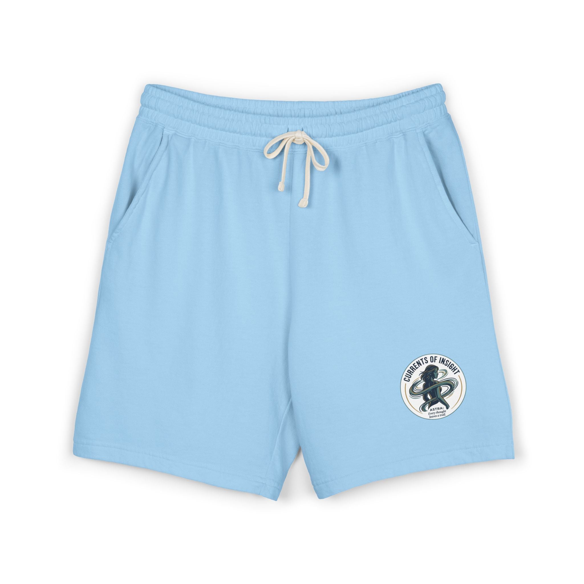 Power Runs Black Lightweight Fleece Sweat Shorts — Vintage Surf Patch by Power Runs Black