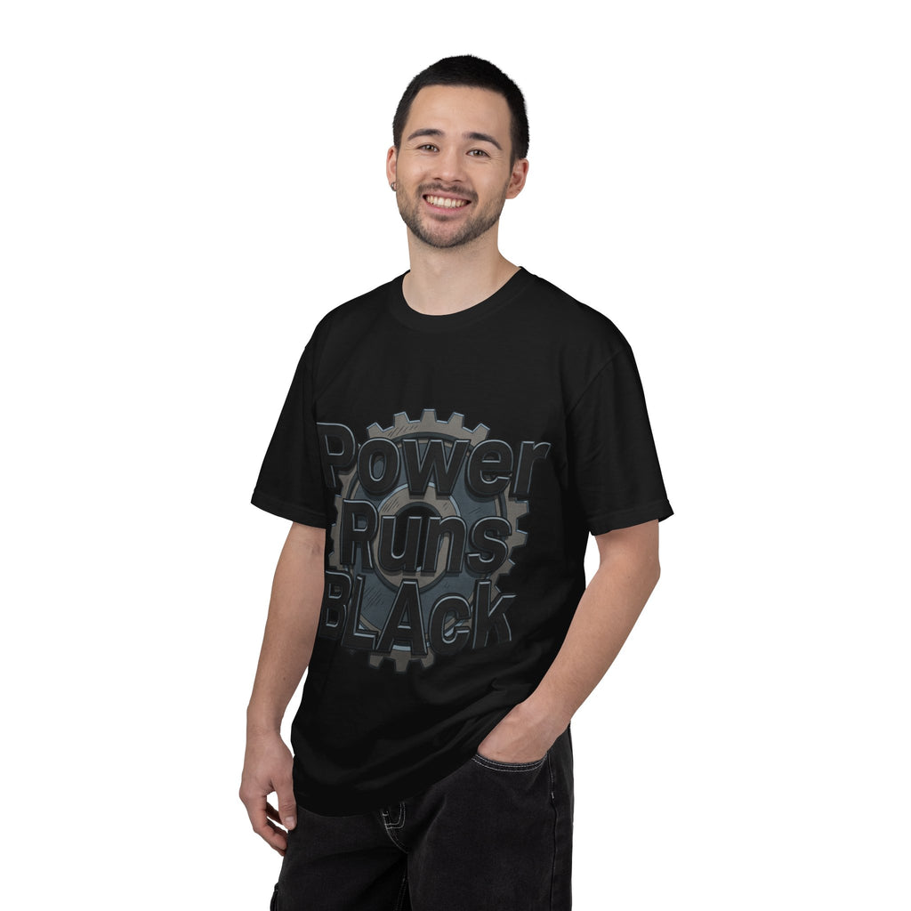 PRB Power Runs Black Gear Graphic Tee | Garment-Dyed Heavyweight Cotton by Power Runs Black